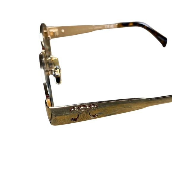 Celine TRIOMPHE METAL 01 SUNGLASSES IN METAL Gold/Green CL40235U - Picture 4 of 7